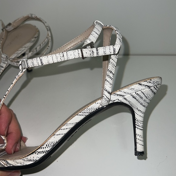 Calvin Klein White and Black Strappy Stiletto Short Heel - Picture 4 of 4